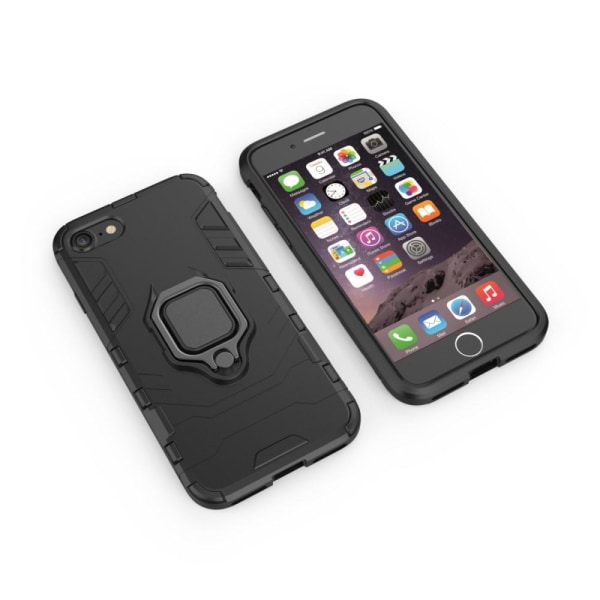 iPhone SE/8/7/6/6S sormirengastuki hybridikotelo Black