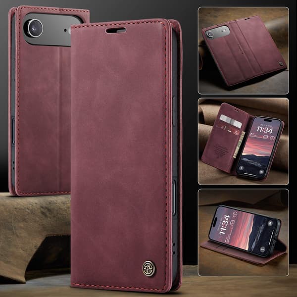 CASEME Retro lompakkokotelo iPhone Air Red