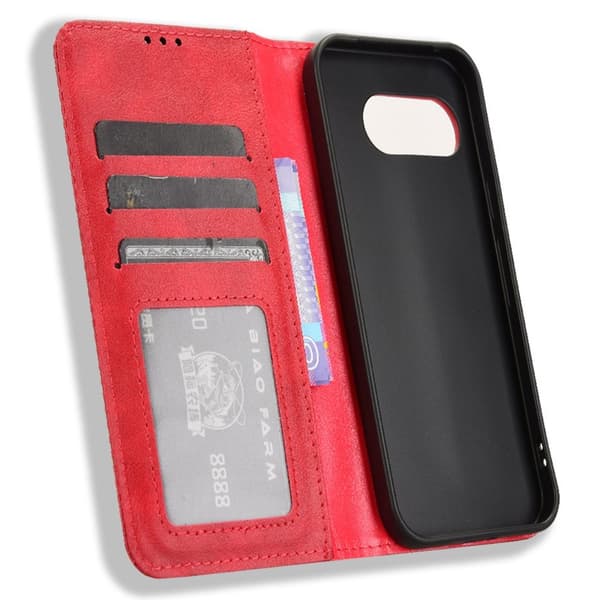 Til Google Pixel 9A Stand Phone Case Fuld Protection Pung Cover Red