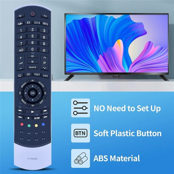 Fjernkontrollerstatning for CT-90369 For Toshiba TV Black