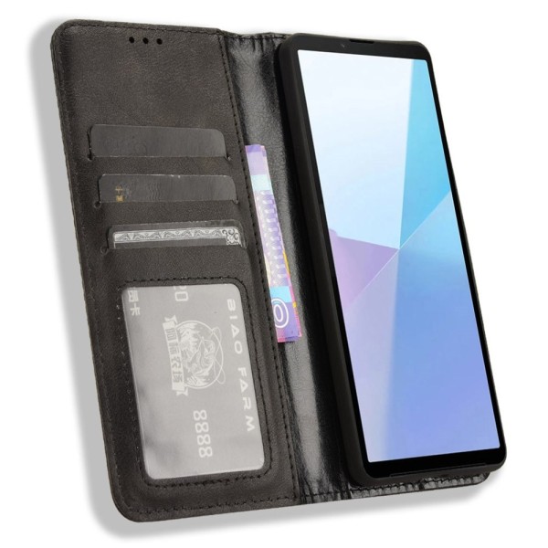 Lompakkoteline Käännettävä Puhelinkotelo Xperia 10 VI - Musta Black