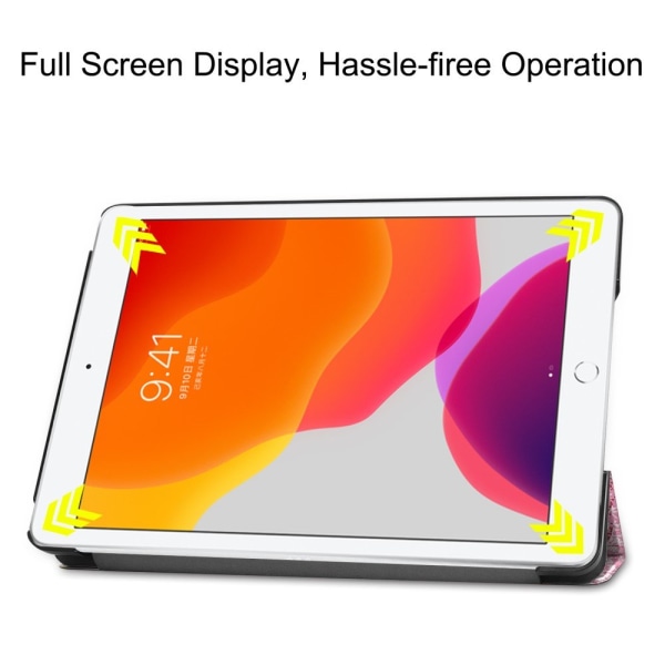 Apple iPad 10.2 (2019) Pattern PU kolminkertainen tabletin kotel Multicolor