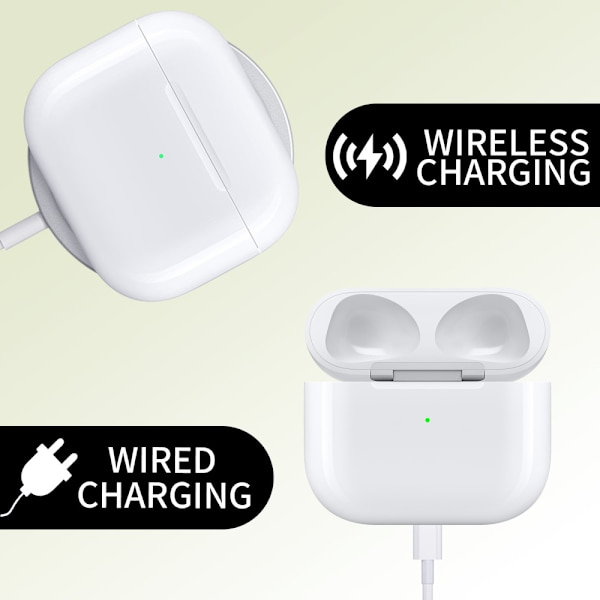 D04 För AirPods 3 Ersättningsladdningsfodral Inbyggt 620mAh Batteri Vit