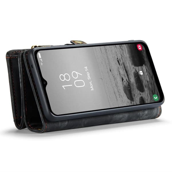 För Samsung Galaxy A34 5G Caseme Retro plånboksfodral - Svart Svart