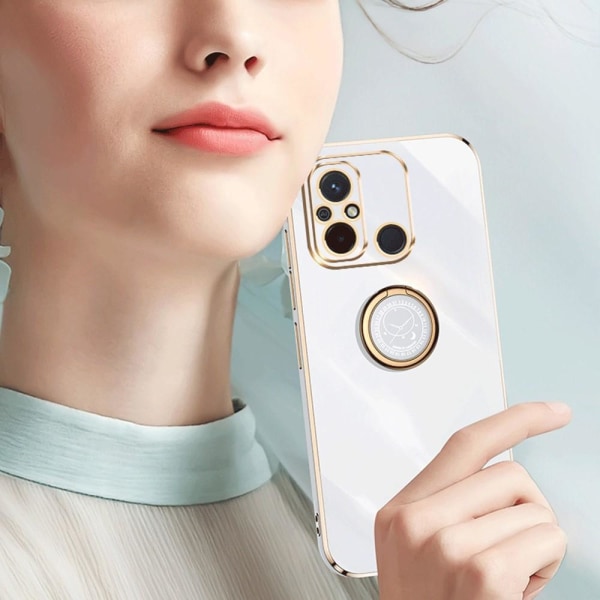 XINLI Xiaomi Redmi 12C -rengasjalkakotelolle TPU-kansi - musta Black