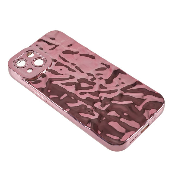 Till iPhone 15 Plus TPU-skal Elektropläterad Rynkad - Rosa Rosa