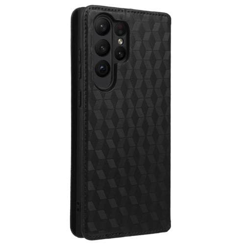 Rhombus tegnebog taske til Samsung Galaxy S23 Ultra - Sort Black