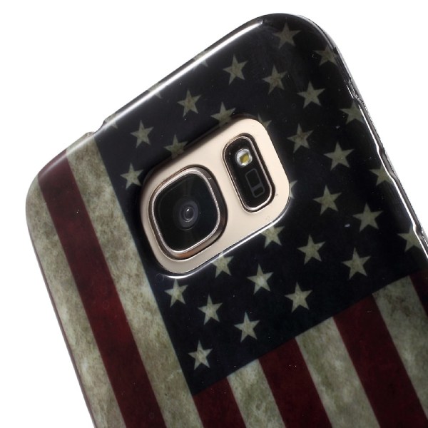 Samsung Galaxy S7 TPU skal - Retro US Flag Transparent