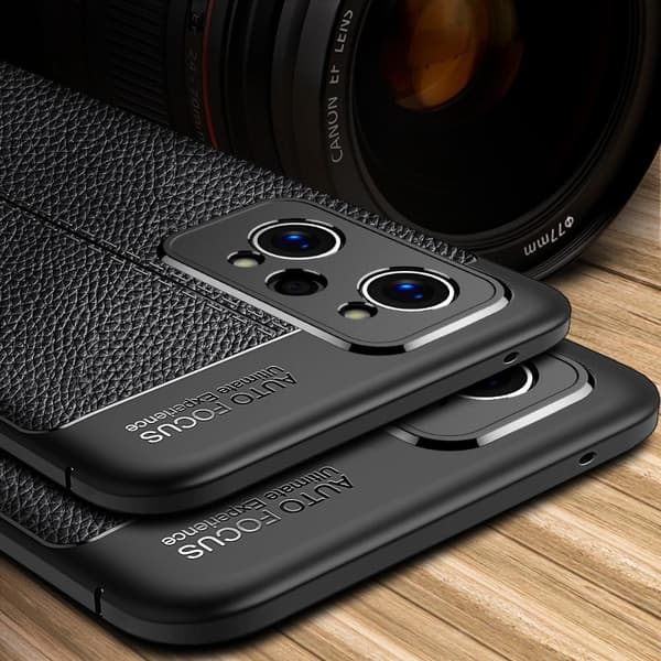 Realme GT Neo2 TPU - deksel Litchi Texture - Svart Black