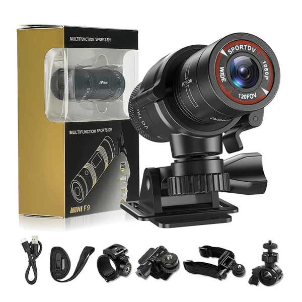 1080P HD Sport Action Camera Pyöräilykypäräkamera DV-videokamera Black