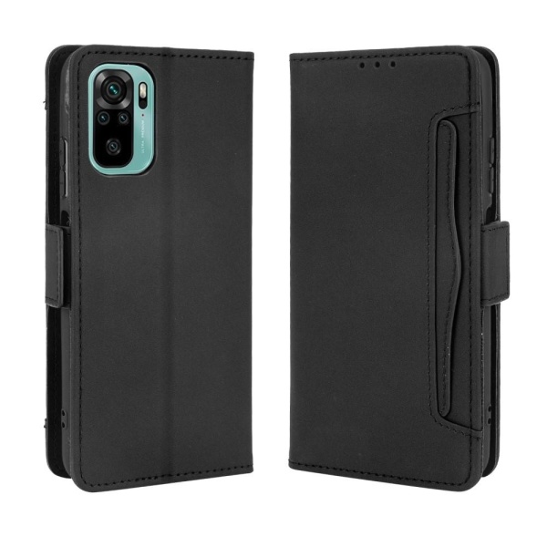 Pung Stand Flip Taske til Xiaomi Redmi Note 10S/Note 10 4G - Sort Black