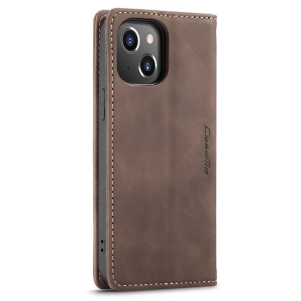 CASEME Retro tegnebog taske til iPhone 14 - Mørkebrun Brown