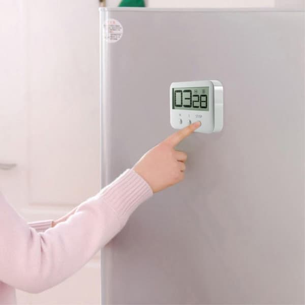 Digital køkkentimer Magnetisk nedtællingstimer Madlavningstimer med høj alarm til køkken White