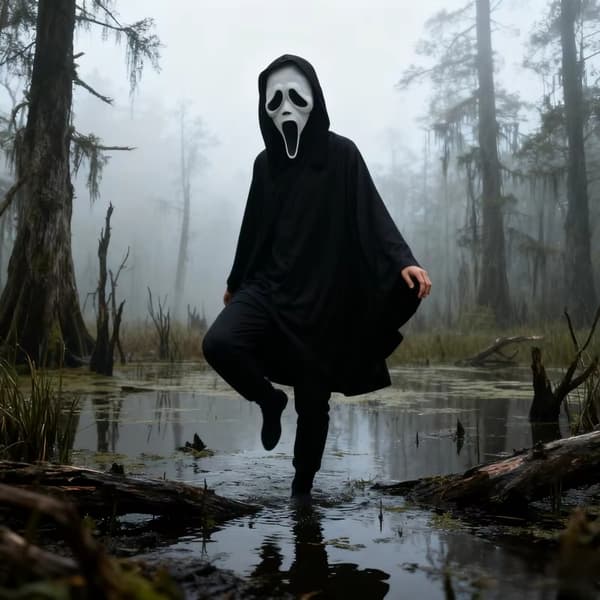 Eksklusiv GhostFace Scream Mask Masquerade Maskerademaske i blødt materiale inklusive kniv Black