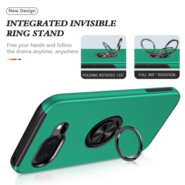 Til Pixel 10a Deksel Hybriddeksel med Finger Ring Green