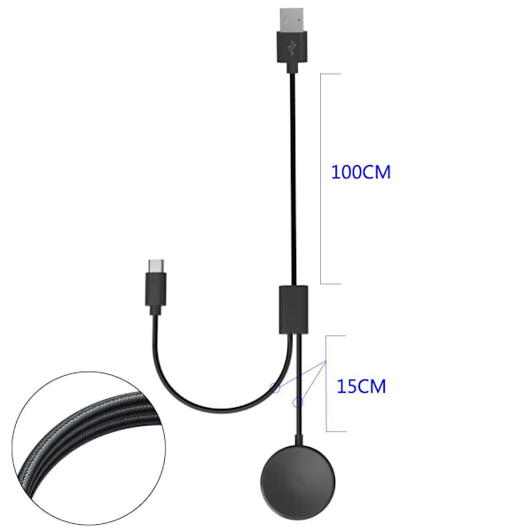 Samsung Galaxy Watch 5 40 mm 44 mm/Ur 5 Pro 45 mm 2in1 oplader Black