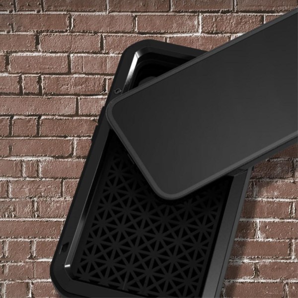 iPhone 13 Pro Max LOVE MED kraftig stødsikker etui metal+silikon Black