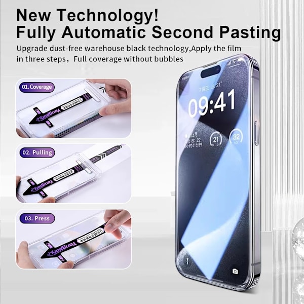För iPhone 16 Plus Anti-spion Privacy Skärmskydd i härdat glas Transparent