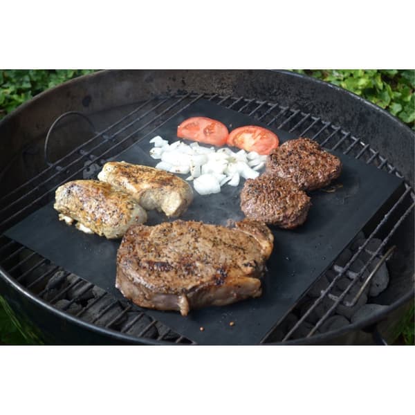 Grillmatte 6stk Non - stick 33x40cm Matter for Kull - og Elektriske Griller Black