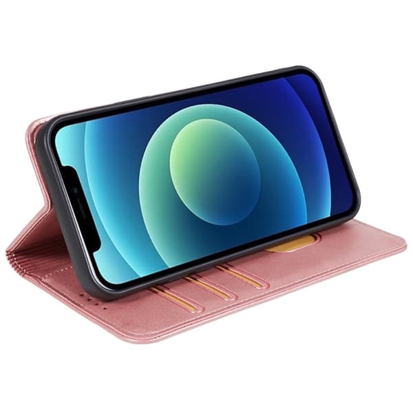 Wallet Stand Telefontaske til iPhone 15 Pro Max Cell Cell Cover - Rose Gold Pink gold