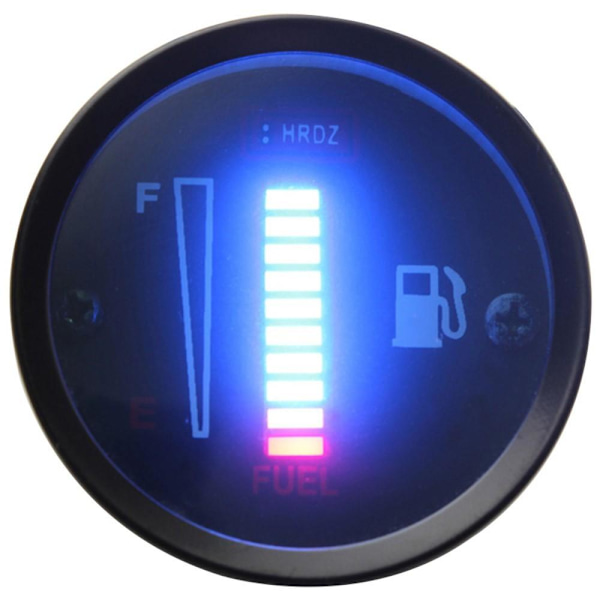 Moottoripyörän modifioitu polttoainemittari 52MM 12V DC Universal LED-näyttömittari Black