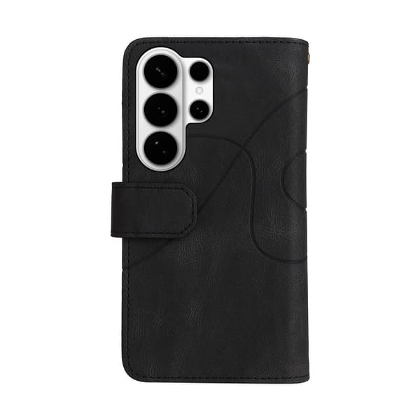 Til Samsung Galaxy S26 Ultra Lommebokdeksel med Glidelås og Håndleddsrem Stativ Black