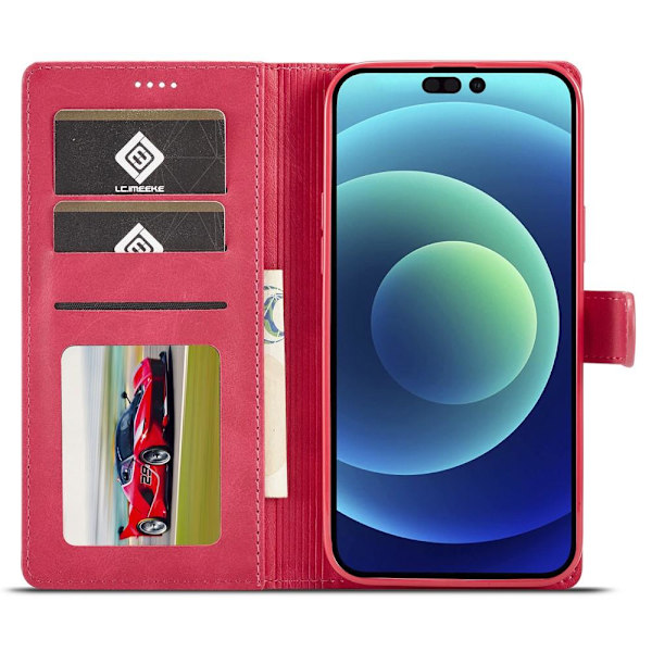 LC.IMEEKE Lompakkokotelo iPhone 15 Pro Max - Vaaleanpunainen Pink
