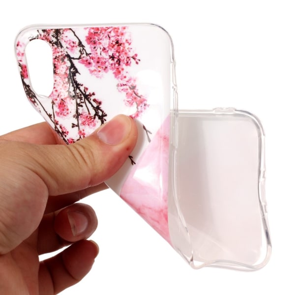 TPU Skal Marmor till iPhone X - Plum multifärg