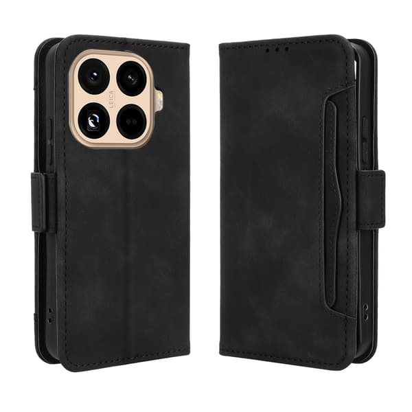 Etui til Xiaomi 15T Pro Pung med Flere Kortlommer - Sort Black