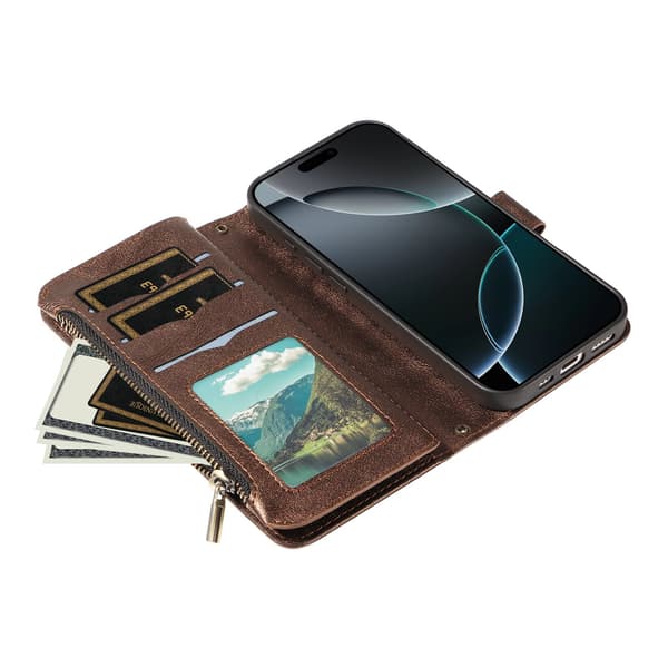 Lommebokdeksel med Mandala-mønster og Håndleddsstropp til Sony Xperia 1 VIII Brown