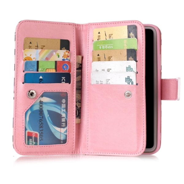 iPhone XS Max Fodral 9 Kortplatser - Rose Leopard Multicolor