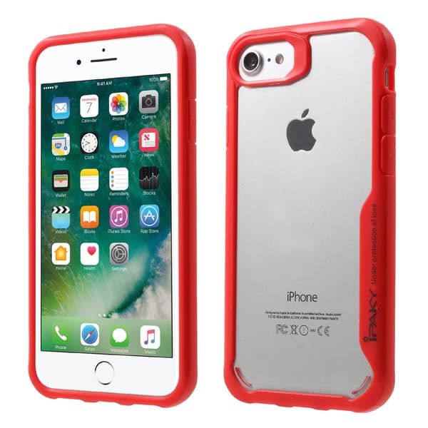 IPAKY Drop - proof PC + TPU Combo Back Kansi - iPhone 7 4.7 inch - Punainen