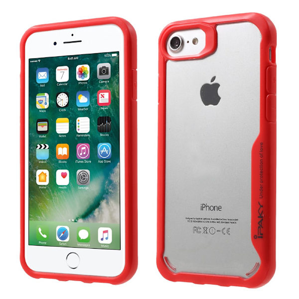 IPAKY iPhone 7 TPU Hybrid Cover - Rød
