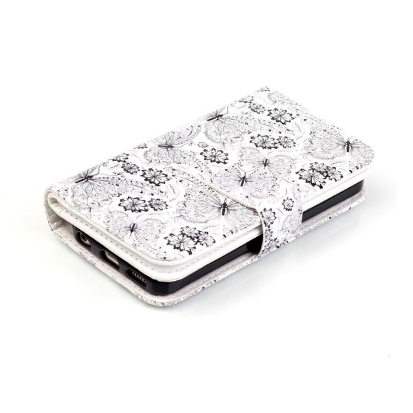 iPhone 5c Case 9 korttipaikat kukkia ja perhosia