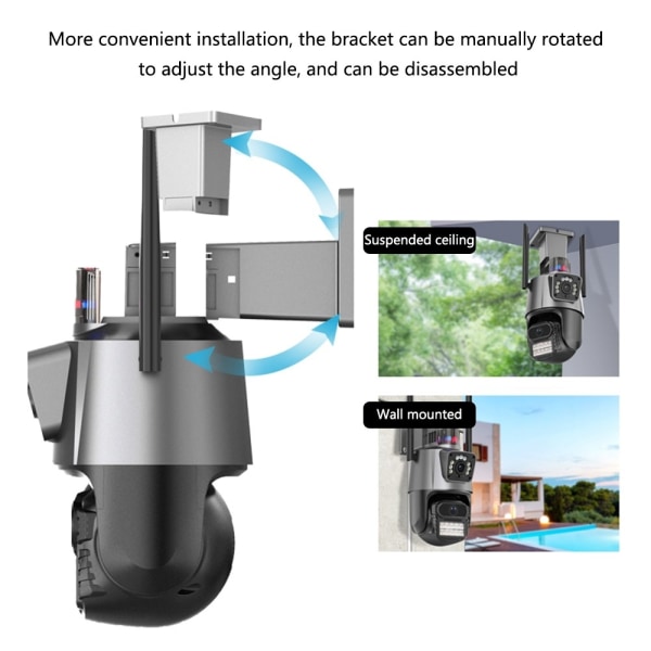 Utomhus Vattentät Intercom Monitor Ball Machine WiFi-kamera grå