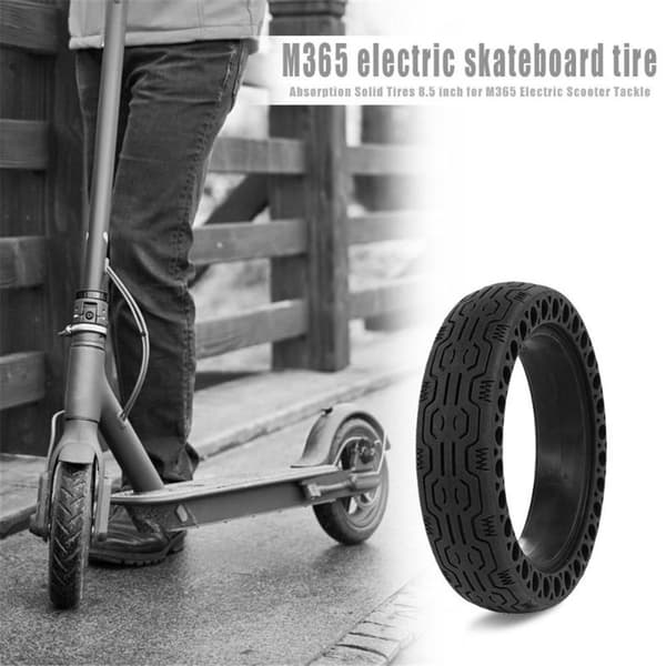 Punkteringsfrit dæk gummidæk tilbehør til Xiaomi M365 elektrisk scooter Black