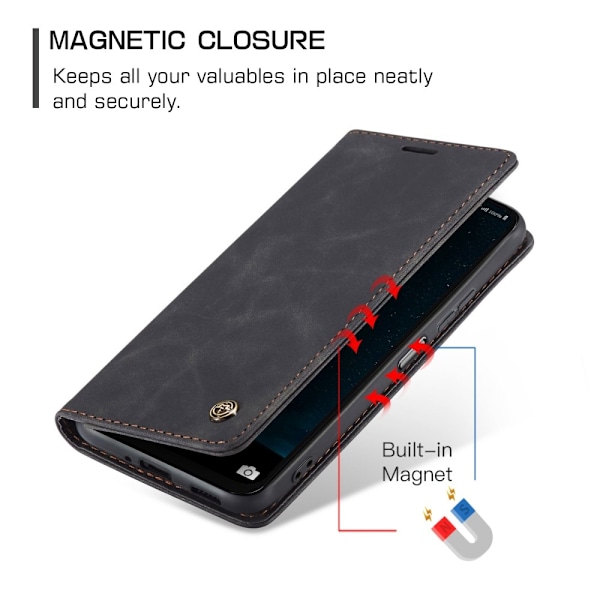 CASEME Retro Lompakkokotelo Samsung Galaxy A26 Black