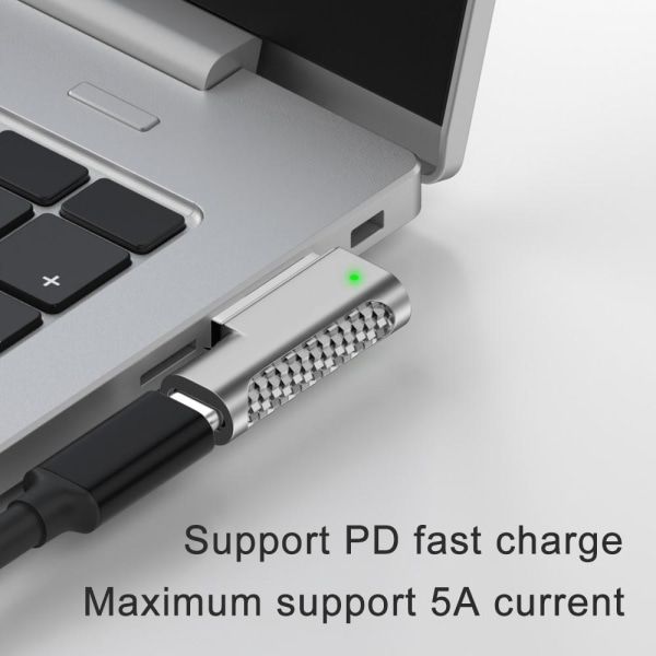 Kompatibel med MagSafe 2 til USB-C for MacBook Converter Silver