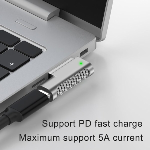 Kompatibel med MagSafe 2 till USB-C för MacBook Converter Silver