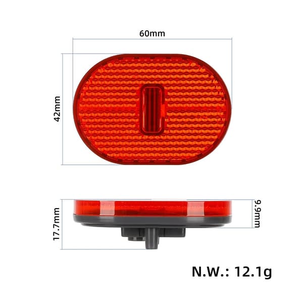 Baklysplate i plast for Scooter Xiaomi 4 Pro 4 Lite Red