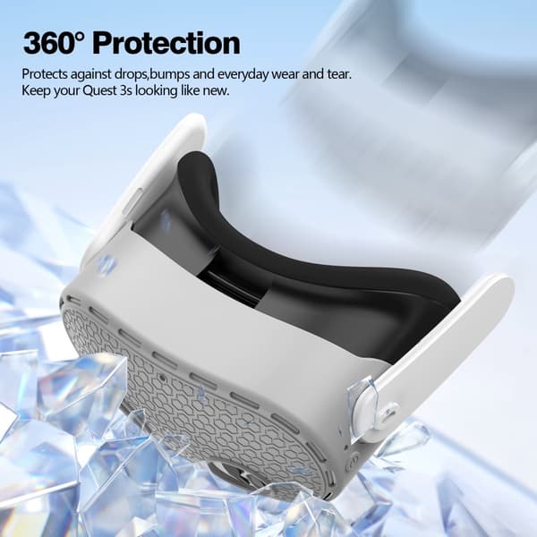 Beskyttende etui for Meta Quest 3S VR-headset i silikon - Grå Grey