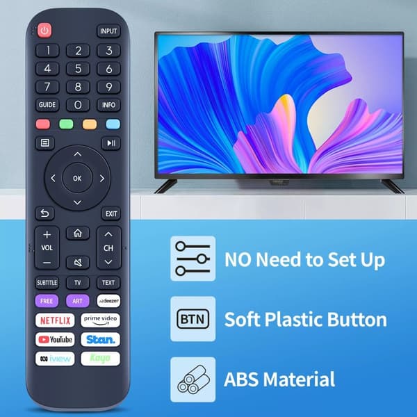 Fjärrkontroll Ersättning för EN2AB30H För Hisense Smart Tv Svart