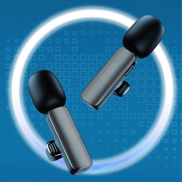 Trådløs Lavalier Lapel Microphone & Receiver til USB-C 2 +1 Black