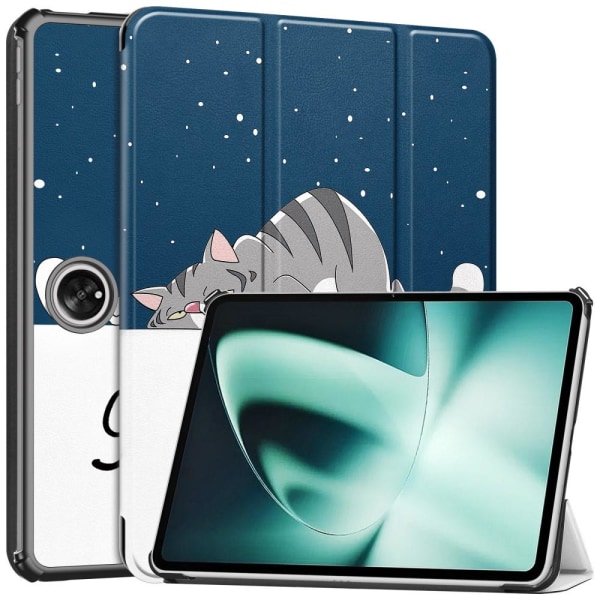 Trefoldet Stativ Tablettdeksel for OnePlus Pad - Katt Multicolor