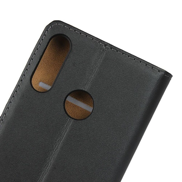 Motorola Moto E6 Plus Crazy Horse Wallet Stand Case Black