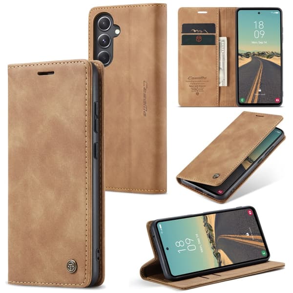 CASEME Retro Pung Taske til Samsung Galaxy S23 FE Brown