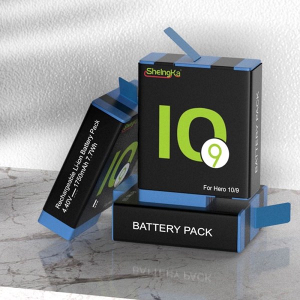 1750mAh polymer lithiumbatteri til GoPro Hero 10/9 Black