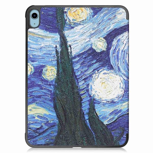 Apple iPad 10.9 2022 Slim fit tri-fold fodral - Painting multifärg
