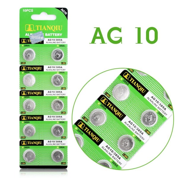 Button Coin Cells Battery SR54 / V389 / AG10 Silver