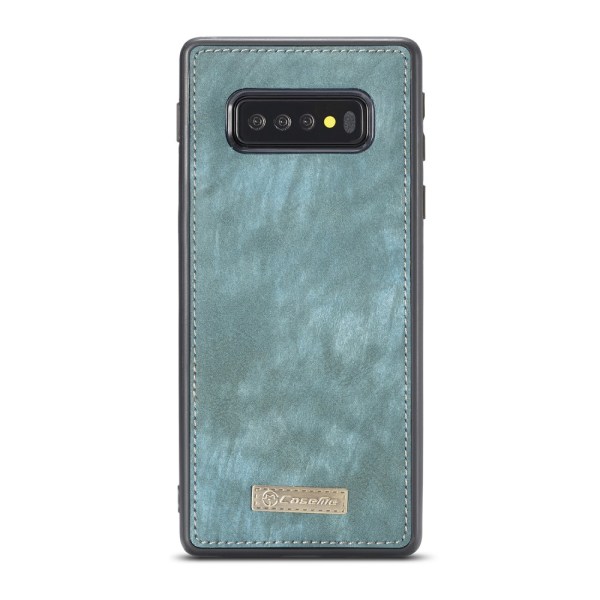 CASEME Samsung Galaxy S10 Retro läder plånboksfodral - Blå Blå